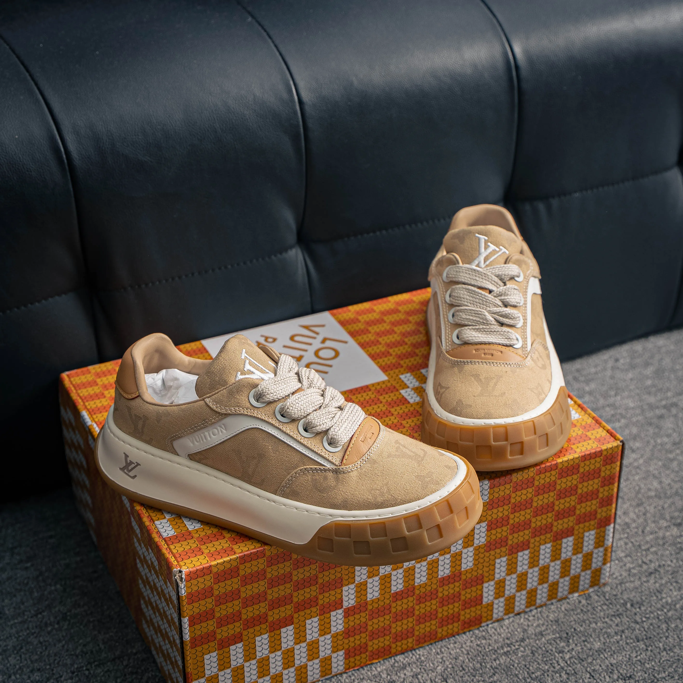 Premium -- LOUIS VUITTON Tilted Series｜2026 LV Tilted Low Sneakers Series Low-Top Retro Skate Shoes Men Shoes｜